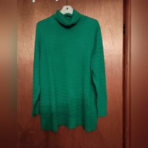 Land's End Women's plus size turtle neck sweater size 1X  color green